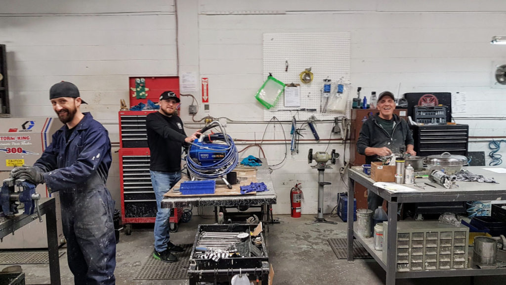 Pumpworks mechanics, L-R Scott, Ryan, Randy
